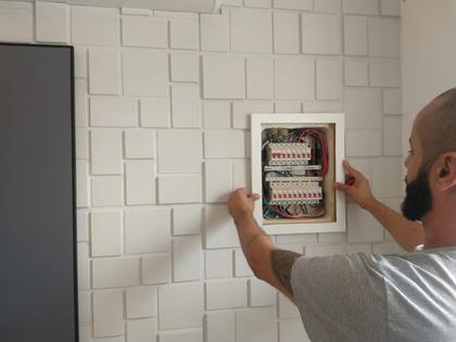 Imagem de Revestimento 3d de parede modelo geometrico placa 50cmx50cm