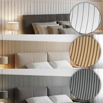 Imagem de Revestimento Ripado 3D Autoadesivo Madeira 300x60cm Placa Grande Impermeável Flexível Parede Decorativa