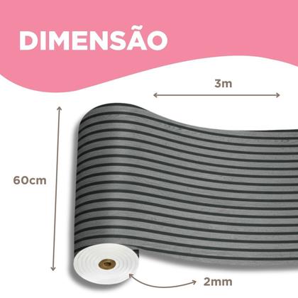 Imagem de Revestimento Ripado 3D Autoadesivo Madeira 300x60cm Placa Grande Impermeável Flexível Parede Decorativa