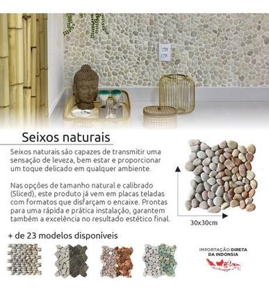 Imagem de Revestimento Seixo Telado Areia 30x30cm para Paredes e Pisos