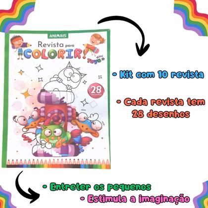 Imagem de Revistinhas Colorir Com 28 Desenhos Para Pintar Kit Com 10 Revistas