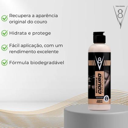 Imagem de Revitalizador De Couro Hidratação e Proteção Premium 240ml V8 Sanol