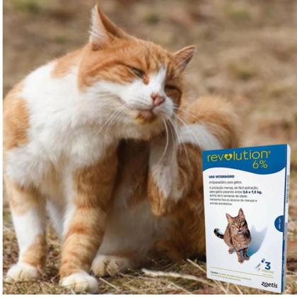 Imagem de Revolution Para Gatos De 2,6kg A 7,5 Kg C/ 6 Pipetas Zoetis