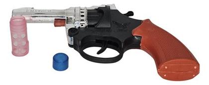 Imagem de Revólver Espoleta Arma Premium Pistola Cromada 4 Cartelas