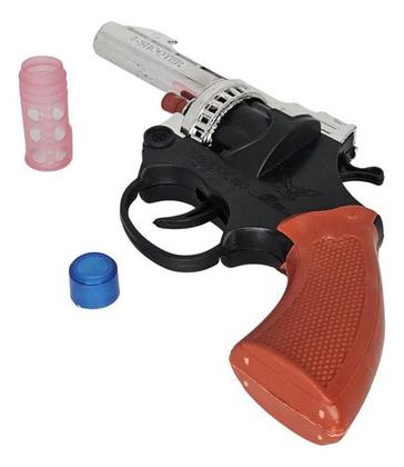 Imagem de Revólver Espoleta Arma Premium Pistola Cromada 4 Cartelas