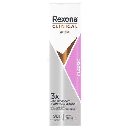 Imagem de Rexona Clinical Classic Aerosol 150 ml Proteção 96 h