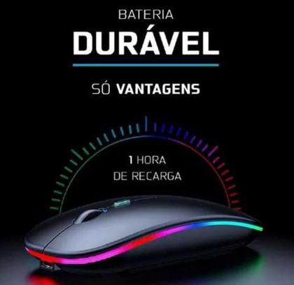 Imagem de RGB para Todos: Mouse Sem Fio Recarregável com LED RGB e USB 2.4GHz