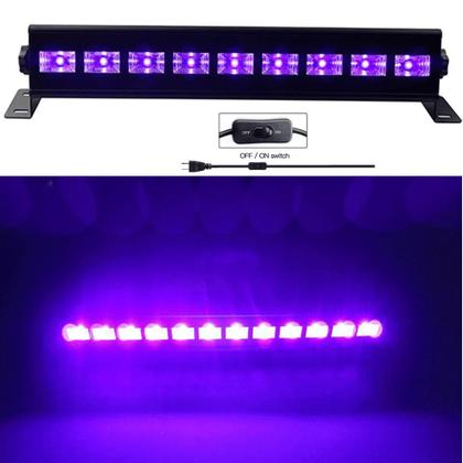 Imagem de Ribalta Refletor Luz Negra Neon UV Ultravioleta Barra 9 Leds Potência Total 30W LKUV9