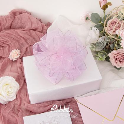 Imagem de Ribbon Ribbli Pink Organza com fio 6,35 cm x 18,29 m de Natal