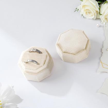 Imagem de Ring Box Vacfulliven Velvet Wedding 2 Slots Champagne