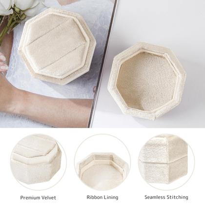 Imagem de Ring Box Vacfulliven Velvet Wedding 2 Slots Champagne