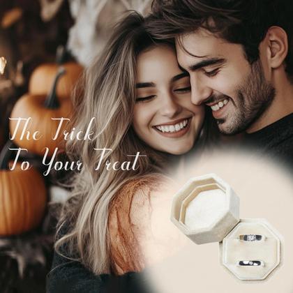 Imagem de Ring Box Vacfulliven Velvet Wedding 2 Slots Champagne