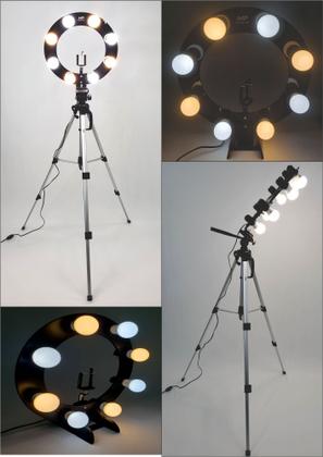 Imagem de Ring Light 08 Lâmpadas Led 2em1 + Tripé 1,50m + Kit Selfie
