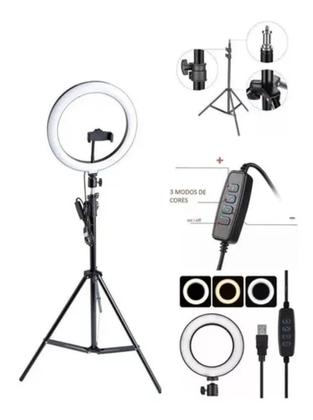 Imagem de Ring Light 10 Polegadas 26Cm com Suporte de Celular e Tripé de 2.10mts