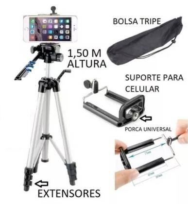 Imagem de Ring Light 12 2em1 + Lâmpadas Led + Tripé 1,50m + Kit Selfie