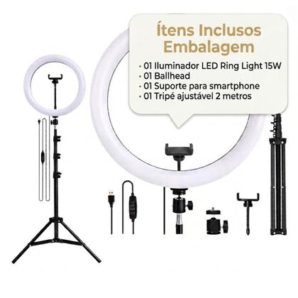 Imagem de Ring Light 12 Polegadas com Ampla Área de Iluminação