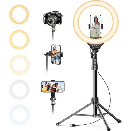 Imagem de Ring Light 12 Polegadas com Tripé  Iluminador LED com Dimmer