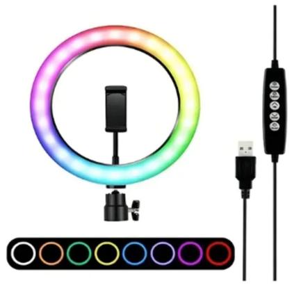 Imagem de Ring Light 12'' Polegadas RGB Com Tripé 2.1m Iluminador