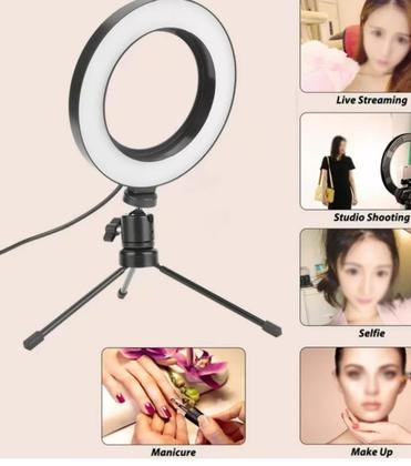 Imagem de Ring Light 16cm/06 Polegadas+ Tripé De Mesa