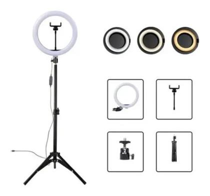 Imagem de Ring Light 30Cm 12 Polegadas Com Tripé de 2.10mts e Suporte de Celular