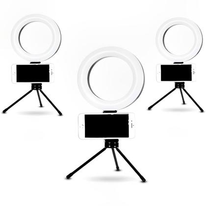 Imagem de Ring Light 6 Polegadas de Mesa 16cm com Tripé (iluminação)