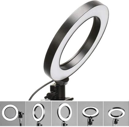 Imagem de Ring Light 6 Polegadas Iluminador Anel De Led Ring Light Usb 16Cm Com Mini Tripé