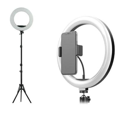 Imagem de Ring Light Aro Led 30Cm 12 Polegada + Tripe Cabo Usb E Suporte Celular Perfeito Video Foto Profissional