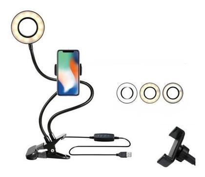 Imagem de Ring Light Com Suporte P/ Smartphone 1 Luminária 3 Cores