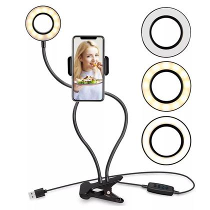 Imagem de Ring Light De Mesa Iluminador Led Com Suporte Celular
