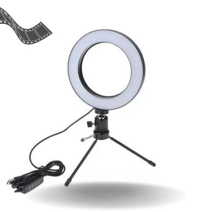 Imagem de Ring Light De Mesa Led Tripé 8 Polegadas com Suporte Celular