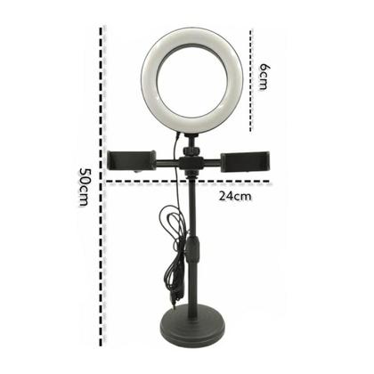 Imagem de Ring Light de Mesa Portátil Regulável Com Suporte para 2 Celulares WS-868