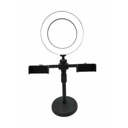 Imagem de Ring Light de Mesa Portátil Regulável Com Suporte para 2 Celulares WS-868