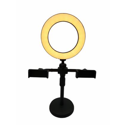 Imagem de Ring Light de Mesa Tripé Com 2 Suporte Celular Portátil Ws-868 Kit 50 Unidades