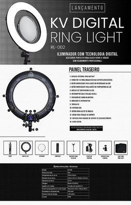Imagem de Ring Light Digital com 18 Polegadas e Tripé Klass Vough