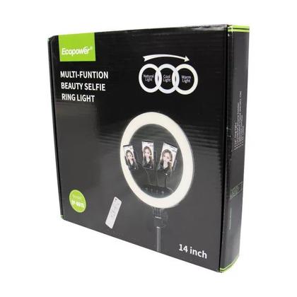 Imagem de Ring Light Ecopower EP-6615 - 14 Polegadas - Com Tripé e Controle - Preto