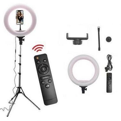 Imagem de Ring Light Grande Profissional Celular Tripé 3 Suportes 18 Polegadas