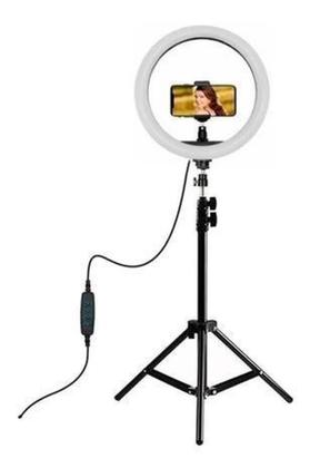 Imagem de Ring Light Iluminador 10 Polegadas Anel 26Cm com tripé de 2.10mts e Suporte de Celular