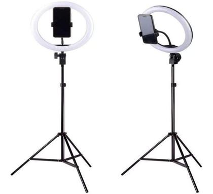 Imagem de Ring Light Iluminador 26Cm 10 Polegadas Com Suporte de Celular e Tripé de 2.10mts