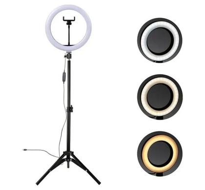 Imagem de Ring Light Iluminador 26cm 10 Polegadas + Tripé Completo