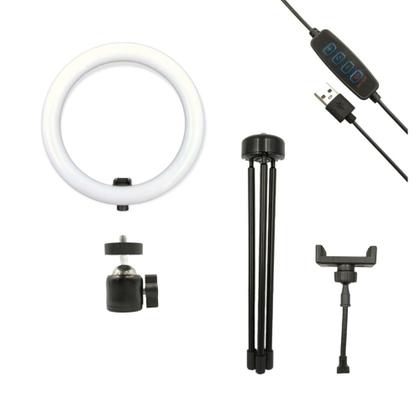 Imagem de Ring Light Iluminador 8" Polegada + Mini Tripé Flexível Celular Kit TikTok