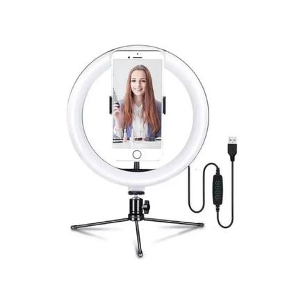 Imagem de Ring Light Iluminador 8 polegadas com Tripé De Mesa Luz Led