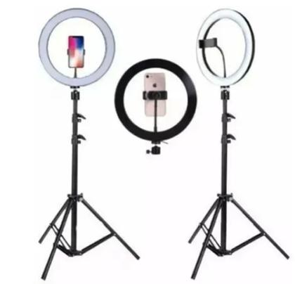 Imagem de Ring Light Iluminador Anel Luz 30cm 12 Polegadas Tripé 2,1m