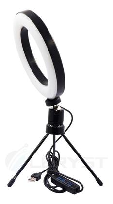 Imagem de Ring Light Iluminador De Led C/ Tripe Usb 16cm Videos E Foto 6 polegadas