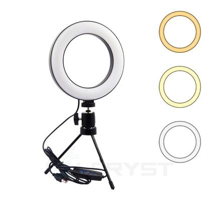 Imagem de Ring Light Iluminador De Led C/ Tripe Usb 16cm Videos E Foto 6 polegadas
