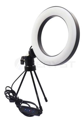 Imagem de Ring Light Iluminador De Led C/ Tripe Usb 16cm Videos E Foto 6 polegadas