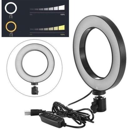 Imagem de Ring Light Iluminador De Led Com Tripé 6 polegadas