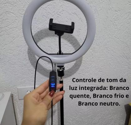 Imagem de Ring Light Iluminador Led Profissional 10 polegadas com Tripé 210cm