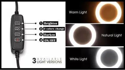 Imagem de Ring light iluminador live video foto 26cm 10" tripé 1,5m