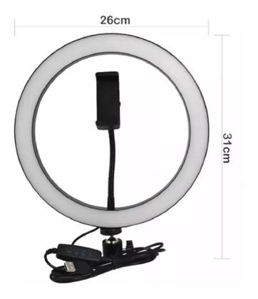 Imagem de Ring light iluminador live video foto 26cm 10" tripé 1,5m
