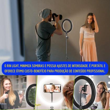 Imagem de Ring Light Iluminador Profissional Tripé 18 Polegadas 46cm